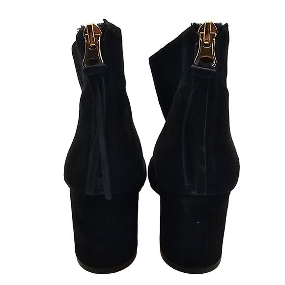 Steve Madden Womans size 6.5 Ithica-M Kid Suede Leather Black Booties Back Zip - Picture 4 of 8